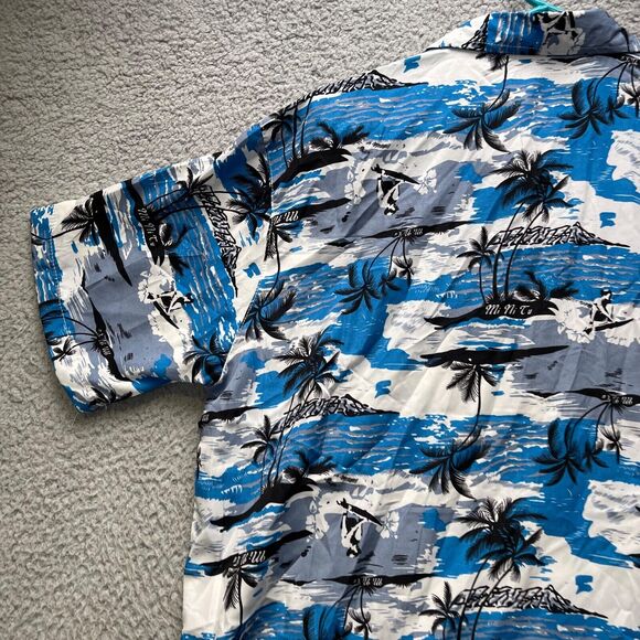 Han Ton Hawaiian Shirt Mens Large Aloha Tropical Button Up Short Sleeve - Picture 11 of 15